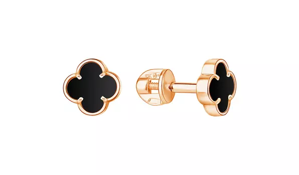 Серьги золотые Талант с ониксом