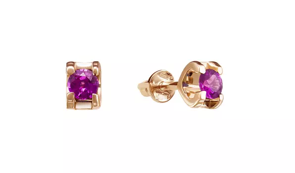 Серьги золотые Vesna с рубинами