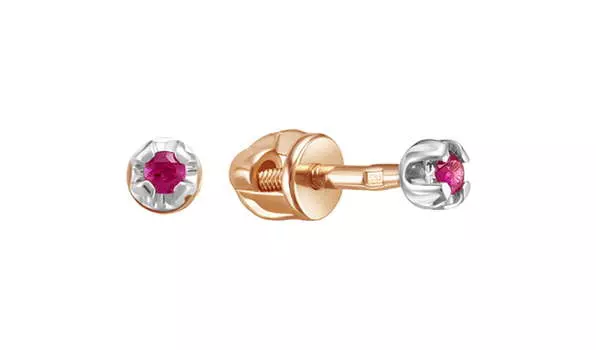 Серьги золотые Vesna с рубинами