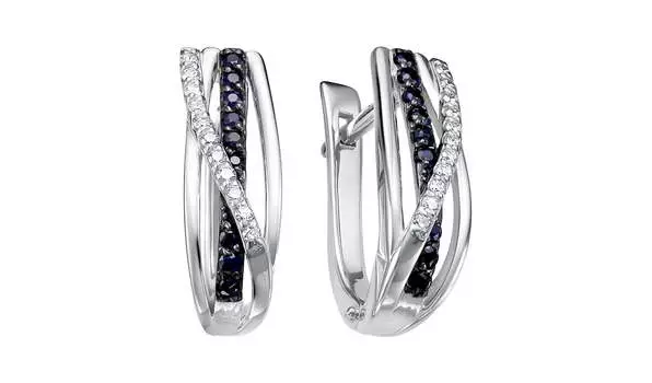 Серьги золотые Vesna с сапфирами и бриллиантами