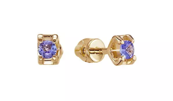 Серьги золотые Vesna с танзанитами