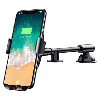 Автодержатель с беспроводной зарядкой Baseus Heukji Wireless Charger Gravity Car Mount Черный WXZT-01