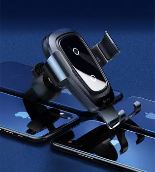 Автодержатель с беспроводной зарядкой Baseus Metal Car Mount Черный WXYL-B0A