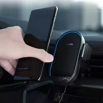 Автодержатель с беспроводной зарядкой Xiaomi Wireless Car Charger Pro 50W Чёрное WCJ05ZM