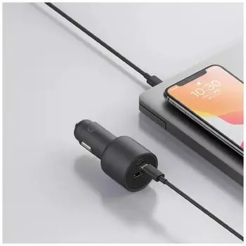 Автомобильное зарядное устройство Xiaomi Mi Car Charger Fast Charging Version 1А1С 100W Чёрное