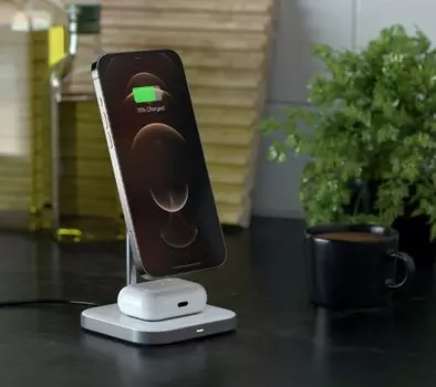 Беспроводная зарядка Satechi Magnetic 2-in-1 Wireless Charging Stand ST-WMCS2M