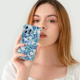 Чехол PQY Brilliant для iPhone 13 Pro Max Синий Kingxbar IP 13 6.7