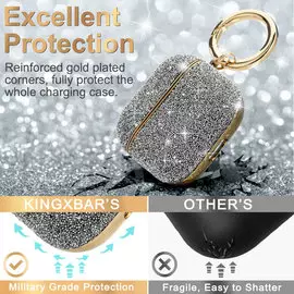 Чехол PQY Crystal Fabric для Apple Airpods 3 Серебро