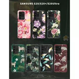 Чехол PQY Spring для Galaxy S20 Plus Green Leopard Kingxbar S20P Spring Series-Green Leopard