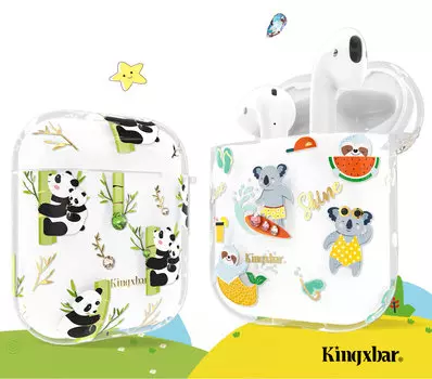 Чехол PQY Adorkable для Apple Airpods Rainbow Alpaca Kingxbar Adorkable Series Airpods Case-Rainbow Alp