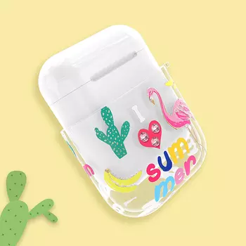 Чехол PQY Flamingo для Apple Airpods Heart Kingxbar Flamingo Для Airpods Case-Heart