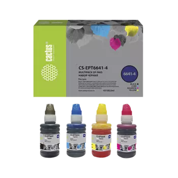Чернила Cactus T664 для Epson L (4 цвета x 100мл) CS-EPT6641-4