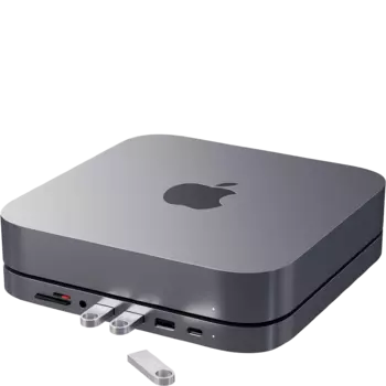 Док станция Satechi Mac Mini Stand &amp; Hub для Mac Mini Серая ST-ABHFM