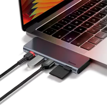 Хаб Baseus Harmonica 5-in-1 CAHUB-K0G