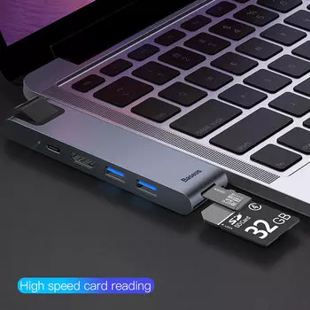 Хаб Baseus Thunderbolt C + Pro 7 in 1 CAHUB-L0G