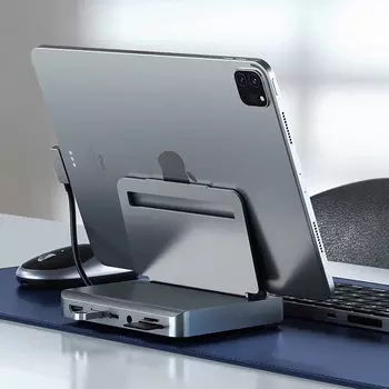 Хаб-подставка Satechi Aluminum Stand Hub Серый ST-TCSHIPM