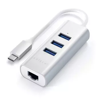 Хаб Satechi Type-C 2-IN-1 USB HUB With Ethernet Серебро ST-TC2N1USB31AS