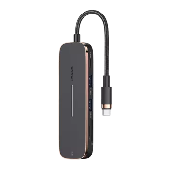 Хаб USAMS US-SJ575 6in1 Multifunctional Type-C HUB SJ575HUB01