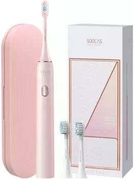 Электрическая зубная щетка Soocas Weeks X3U (в комплекте 2 доп. насадки) Розовая
