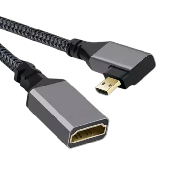 Кабель угловой левый Digitalfoto Micro HDMI - HDMI Extension 20см 4KMICROL-HDMIF