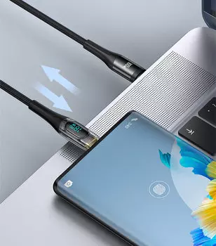 Кабель USAMS US-SJ592 Shadow USB - Type-C 6A 66W 1.2м Чёрный SJ592USB01