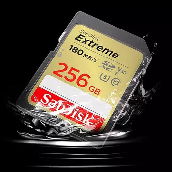 Карта памяти SanDisk Extreme SDXC V30, UHS-I Class 3 (U3), Class 10 256 Гб SDSDXVV-256G-GNCIN