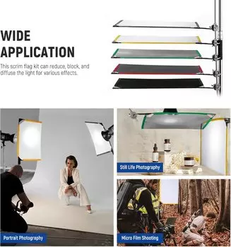 Комплект флагов Neewer SF4560F Foldable Scrim Flag Kit 45x60см 10101665