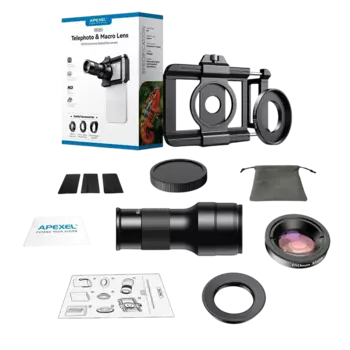 Комплект объективов Apexel APL-TM6 Telephoto & Macro для смартфона