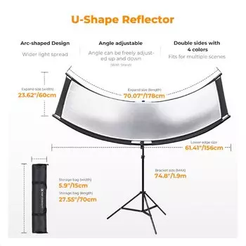 Комплект отражателей K&F Concept U-Shape Reflector 180x60см KF18.0012