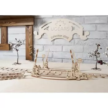 Конструктор 3D-пазл UGears - Переезд с рельсами