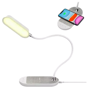 Лампа настольная Momax Q.LED Flex с беспроводной зарядкой Белая QL5W