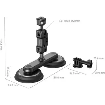 Magic arm с магнитной присоской SmallRig 4467 Dual Suction Cup для экшн-камеры