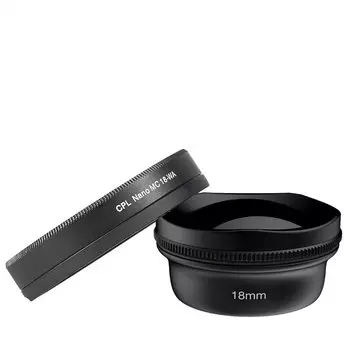 Объектив Sirui 18мм широкоугольный v.2 (черный) + поляризационный фильтр 18-WA2+18-WA2-CPL+MSC-06