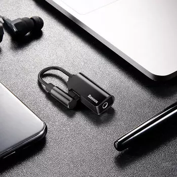 Переходник Baseus L45 Type-C - mini Jack Чёрный CATL45-01