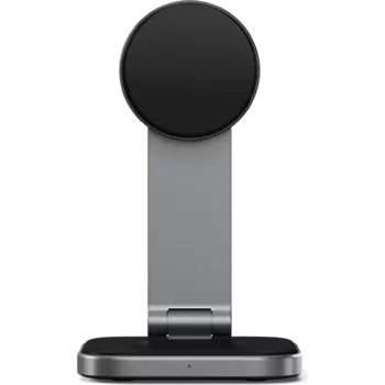 Подставка с беспроводной зарядкой Satechi 2-in-1 Foldable Qi2 Серая ST-Q21FM