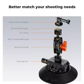 Присоска с magic arm K&F Concept 6" Air pump KF31.136