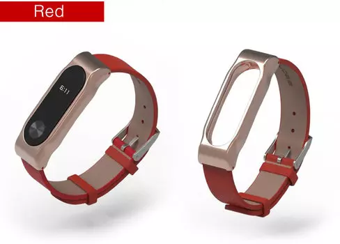 Ремешок кожаный для MiBand 2 Красный