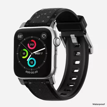 Ремешок силиконовый Nomad Rugged для Apple Watch 42/44 мм Серебряная застежка NM1A41S000