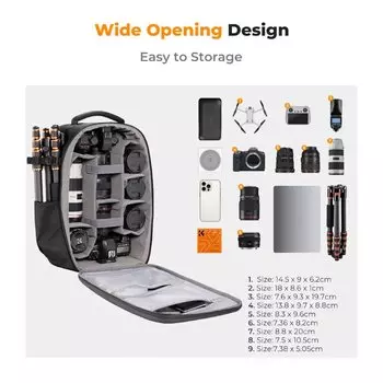 Рюкзак K&F Concept HardShell 22L Чёрный KF13.134