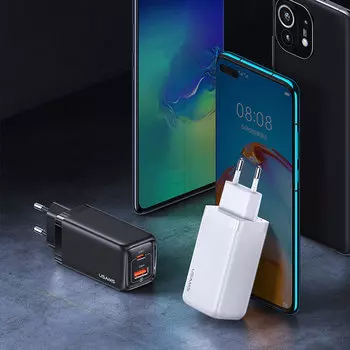 Сетевой адаптер USAMS CC153 T47 65W (EU) Белый CC153TC02