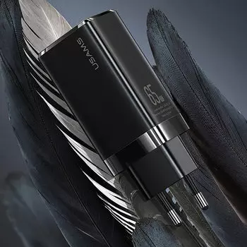 Сетевой адаптер USAMS US-CC110 T33 65W GaN Чёрный CC110TC01