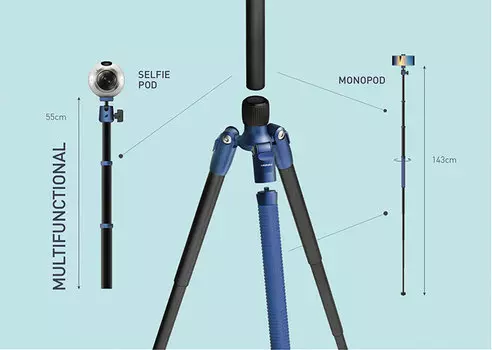 Штатив Momax: Tripod Hero Синий TRS7B
