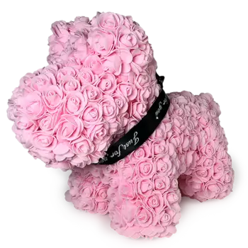 Собачка из роз Нежно-розовая