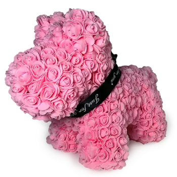 Собачка из роз Розовая