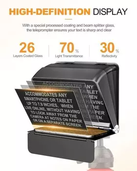 Телесуфлер LensGo TC7II Ultimate kit для смартфона и камеры