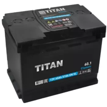 TITAN Classic 60L 510А Прямая полярность 60 Ач (242x175x190)