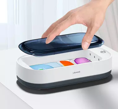 Ультрафиолетовый стерилизатор Usams US-ZB151 с беспроводной зарядкой 15W Белый (Уцененный кат. А)