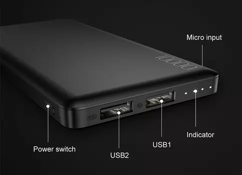 Внешний аккумулятор Baseus Mini Cu power bank 10000mAh Белый PPALL-KU02
