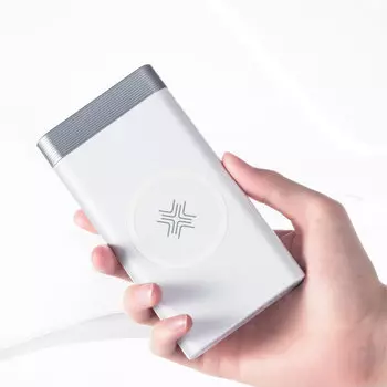 Внешний аккумулятор с беспроводной зарядкой Rock P55 10000mAh Белый RMP0385