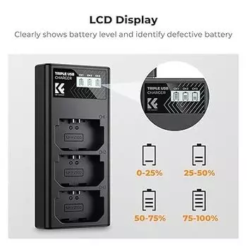 Зарядное устройство K&F Concept Triple Slot для NP-FZ100 KF28.0061